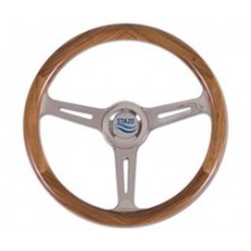 Steering Wheel 57 teak/ss 35 cm